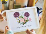 New Baby Flower Card Message Birth Flower Family Print Unframed