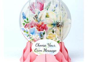 New Baby Flower Card Message Up with Paper Everyday Pop Up Greeting Card Snow Globe 5 X 3 3 4 Watercolor Bouquet Item 7893431