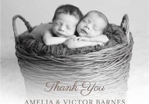 New Baby Thank You Card Classic Twins Sleepymoon Cards