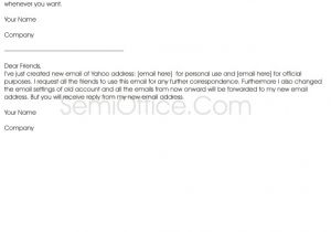 New Email Address Notification Template My New Email Address Update Letter