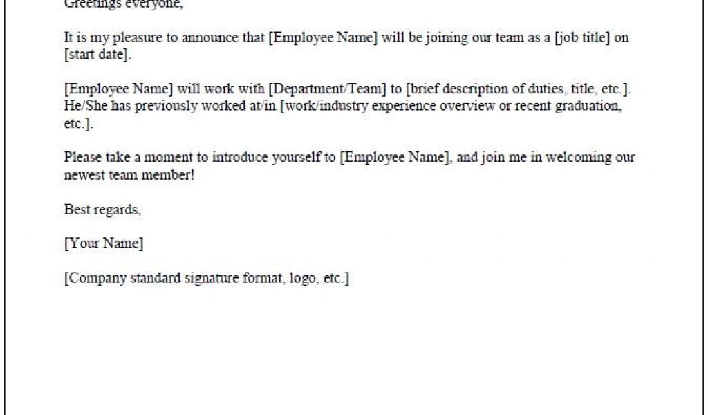 New Employee Announcement Email Template Free Onboarding Checklists and ...