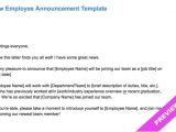 New Employee Announcement Email Template New Employee Announcement Email Template