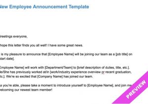 New Employee Announcement Email Template New Employee Announcement Email Template