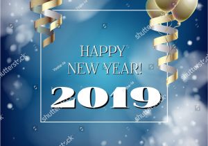 New Year Card Background Images 2019 New Year Christmas Vector Card On Blue with Snow