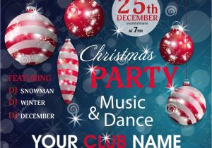 New Year Party Invitation Card Template Christmas Party Invitation Template Blue Background with Red