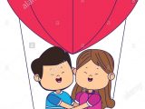Nic Cage Valentine S Day Card Couple In Hot Air Balloon Stockfotos Couple In Hot Air