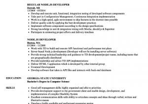 Node Js Developer Sample Resume Node Js Developer Resume Samples Velvet Jobs