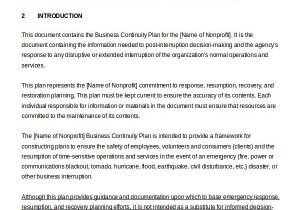 Non Profit Business Plan Template Business Plan Template In Word 10 Free Sample Example