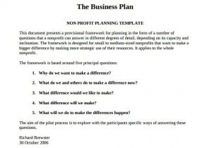 Nonprofit Business Plan Template Free Download 21 Non Profit Business Plan Templates Pdf Doc Free