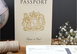 Not On the High Street Anniversary Card Passport to Love Travel Card Style Wedding Invitation