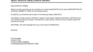 Notice Of Cancellation Of Contract Template Notice Of Cancellation Of Contract Template Word Pdf