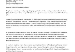Nurse Job Application Resume Nursing Cover Letter Example Resume Genius