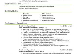 Nursing assistant Resume Sample Best Certified Nursing assistant Resume Example Livecareer