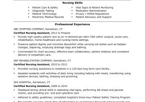 Nursing assistant Resume Sample Cna Resume Examples Skills for Cnas Monster Com