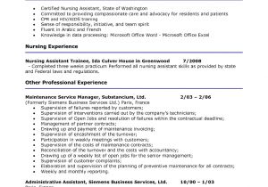 Nursing assistant Resume Sample Resume Sample for Nursing assistant Sample Resumes