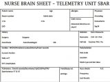 Nursing Brains Template Nurse Brain Sheets Telemetry Unit Sbar Scrubs the