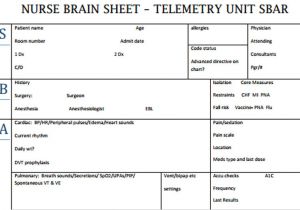 Nursing Brains Template Nurse Brain Sheets Telemetry Unit Sbar Scrubs the