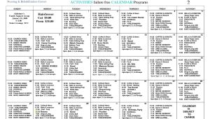Nursing Home Activity Calendar Template 14 Blank Activity Calendar Template Images Printable