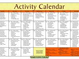 Nursing Home Activity Calendar Template Printable Blank Activity Calendars for Nursing Home 2018