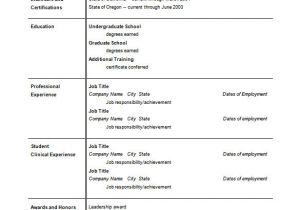 Nursing Resume format Word A Successful Resume Template Open Office for Job Seeker