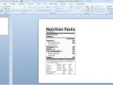Nutrition Facts Table Template How to Make A Nutrition Facts Label for Free for Your