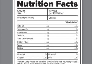 Nutrition Facts Table Template Nutrition Facts Vector Label Objects On Creative Market