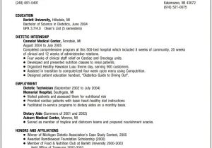 Nutrition Student Resume Getting that First Job Search and Resume Tips Journal