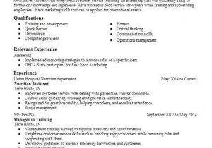 Nutrition Student Resume Nutrition assistant Objectives Resume Objective Livecareer