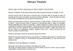 Obituaries Examples Templates 13 Printable Obituary Templates Sample Templates