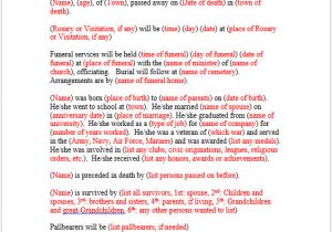 Obituary Template Word Document 21 Free Obituary Templates Samples and Guides Templatehub