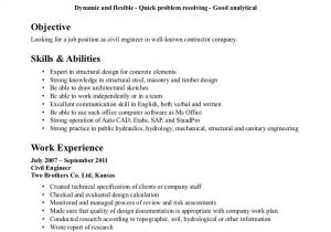 Objective for Civil Engineering Student Resume Civil Engineering Student Resume Http Www Resumecareer