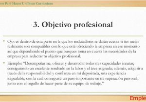 Objetivos Para Un Resume Profesional Ejemplos De Curriculum Vitae Con Objetivo Personal