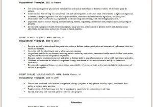 Occupational therapy assistant Resume Template Sample Occupational therapist Resume