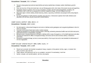 Occupational therapy Student Resume Example Sample Occupational therapist Resume