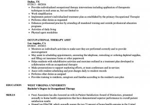 Occupational therapy Student Resume Occupational therapy Resume Samples Velvet Jobs