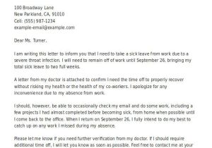 Off Sick Email Template 8 formal Sick Leave Letters Pdf Word