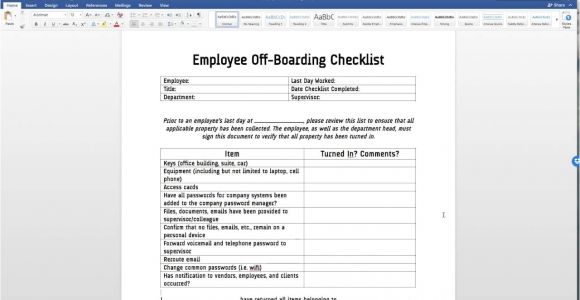 Offboarding Email Template Employee Off Boarding Checklist Template Youtube