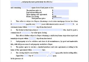 Offer to Purchase Contract Template Real Estate Purchase Offer form Free Fillable Pdf forms
