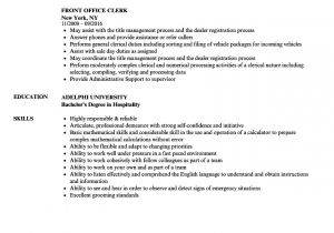Office Clerk Resume Sample Front Office Clerk Resume Samples Velvet Jobs