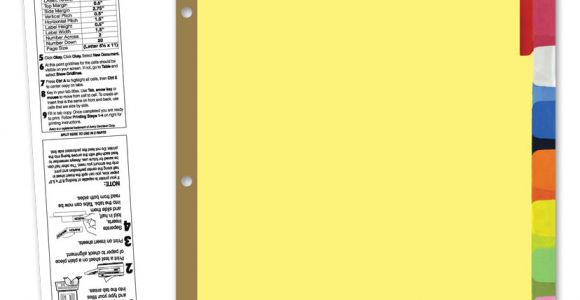 Office Depot Divider Templates 48 8 Tab Dividers Template Staples Insertable Big Tab