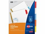 Office Depot Divider Templates Avery Big Tab Insertable Dividers 5 Multicolor Tabs 1