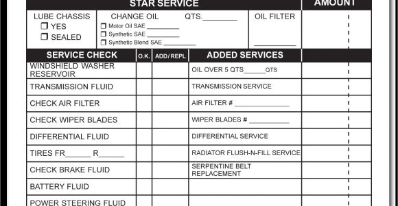 Oil Change Receipt Template Multipart Oil Change forms