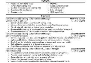 On the Job Training Resume Sample Best Training and Development Resume Example Livecareer