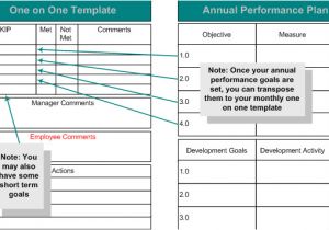 One On One Performance Review Template Performance Appraisal