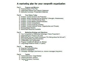 One Page Nonprofit Business Plan Template Non Profit Marketing Plan Template 8 Free Sample