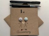 One Year Anniversary Card Handmade 1st Anniversary Card Happy Anniversary Wife Husband Hand