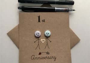 One Year Anniversary Card Handmade 1st Anniversary Card Happy Anniversary Wife Husband Hand