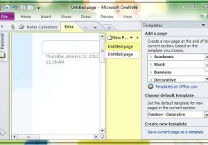 Onenote Section Template How to Set Default Template for New Pages In Onenote