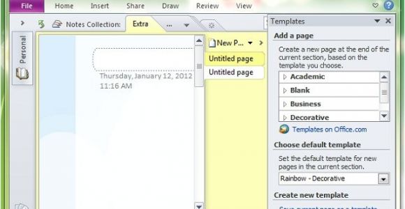 Onenote Section Template How to Set Default Template for New Pages In Onenote
