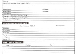 Online Blank Resume form 11 Fill In Biodata Weekly Template